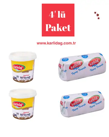 Karlıdağ Tuzlu 2 Adet 950 gr Tereyağı ve Tuzsuz 2 Adet 1 Kg Tereyağı 4'lü Paket